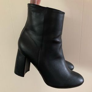 ASOS Black Faux Leather Ankle Booties